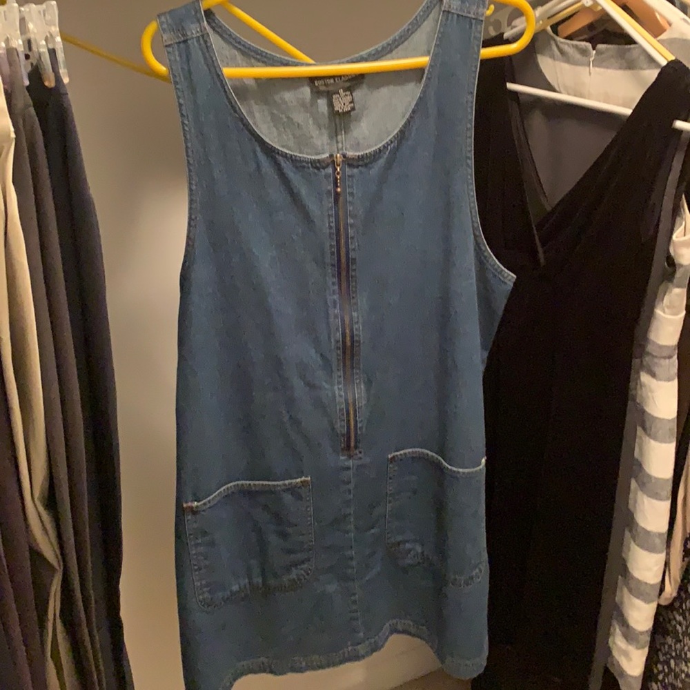 Y2K Boston classic denim zippered dress